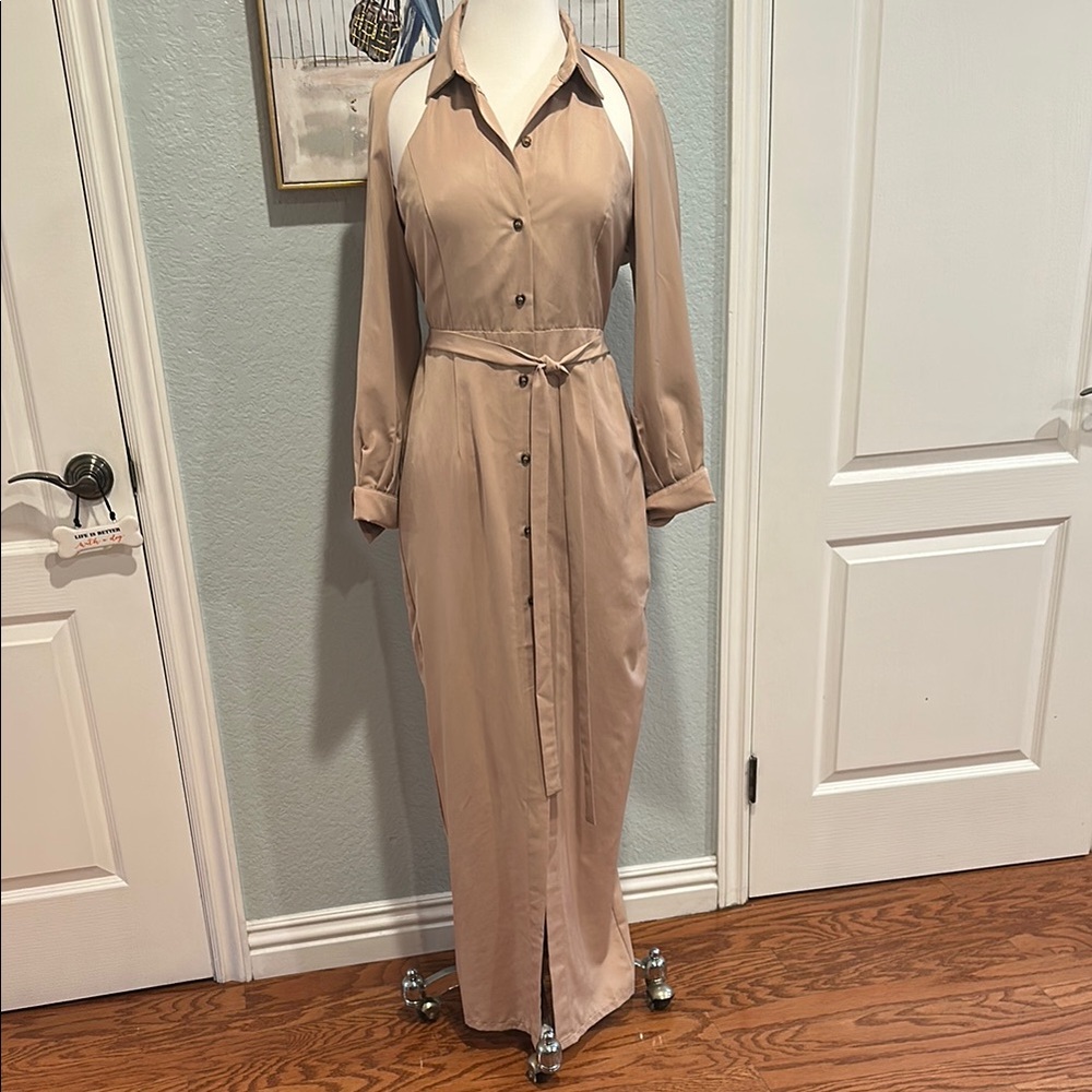Blithe Los Angeles Sz Small Tan Maxi Dress for Effortless Elegance • NWT!